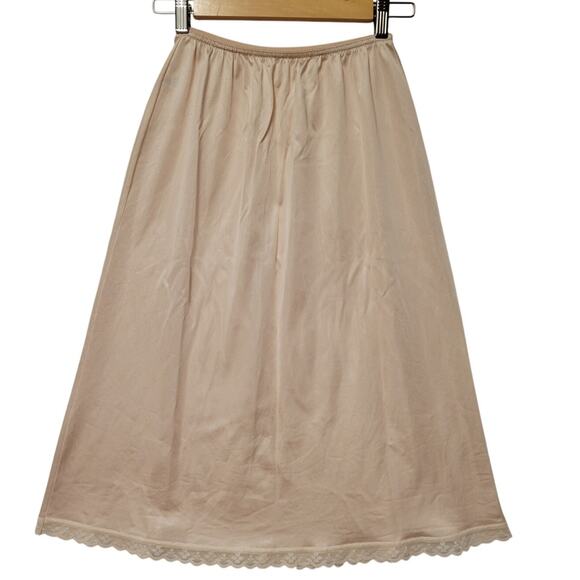 Vintage JC Penny‎ 1970's Beige Lace Trimmed Slip 100% Anton III Nylon Women's M - Picture 2 of 5